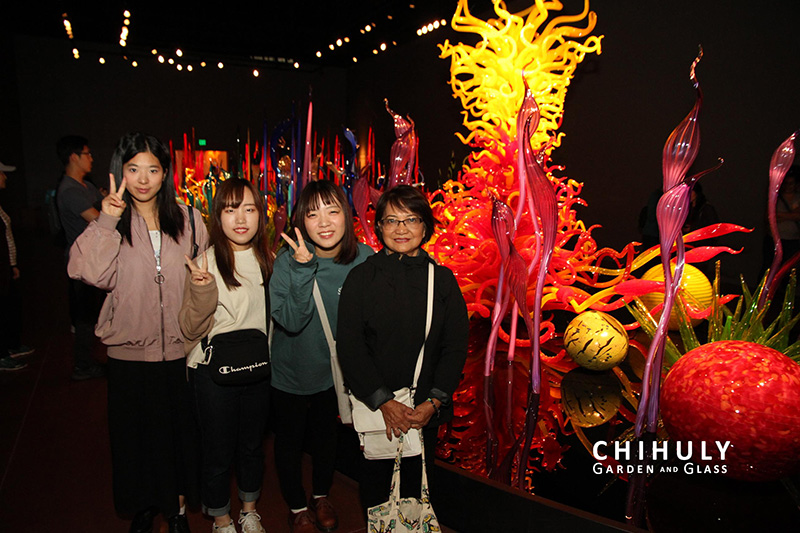 Tour group at Chihuly Garden